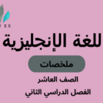 ملخصات مادة اللغة الإنجليزية الصف العاشر الفصل الدراسي الثاني.