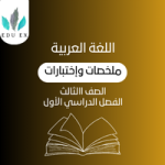ملخصات اللغة العربية الثالث | الفصل الأول
